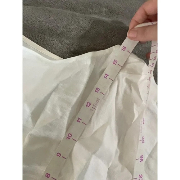 NWOT Madewell Size 4 One-Shoulder Midi Dress White Linen Slit Beachy Wedding - Picture 10 of 14